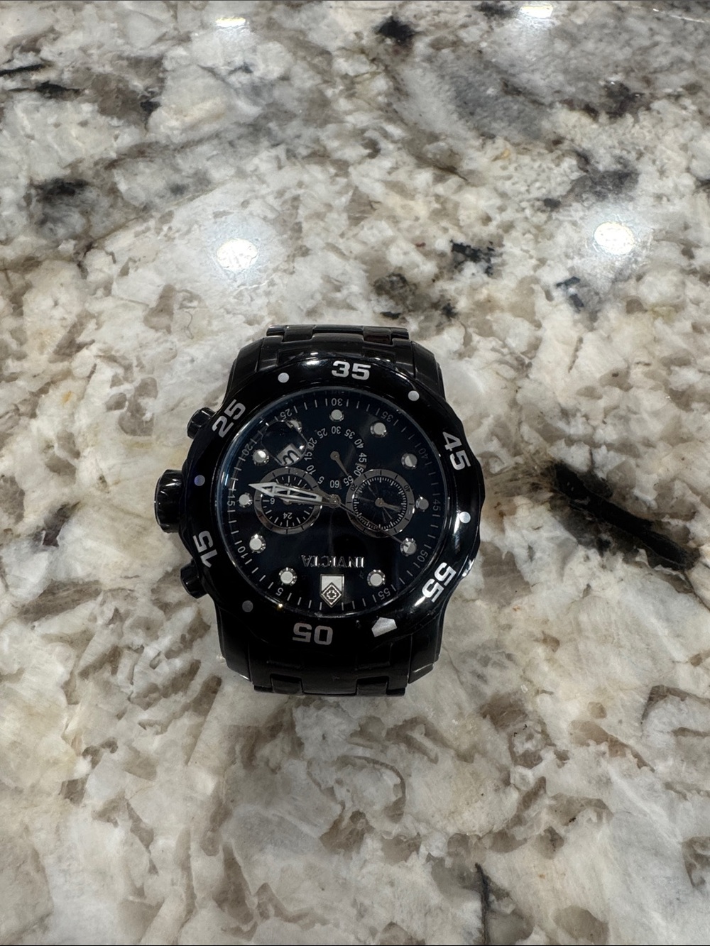 Black Men's Chronograph Watch - Unbranded